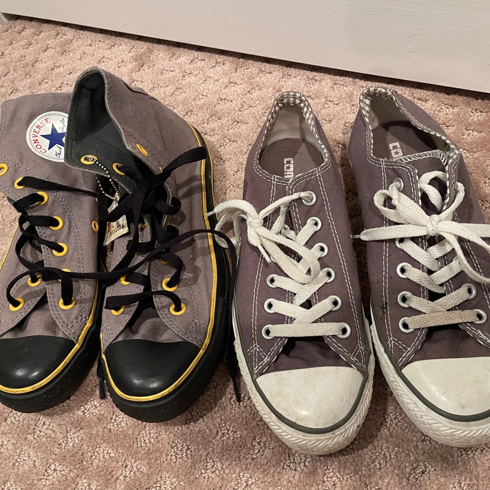 Converse All Star Chuck Taylor sneakers shoes gray yellow sz 8